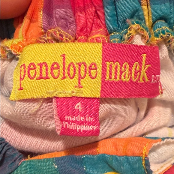 🌈 Penelope Mack Girls Rainbow Plaid Dress Size 4 Sleeveless Cotton Twirl Dress - Picture 2 of 4